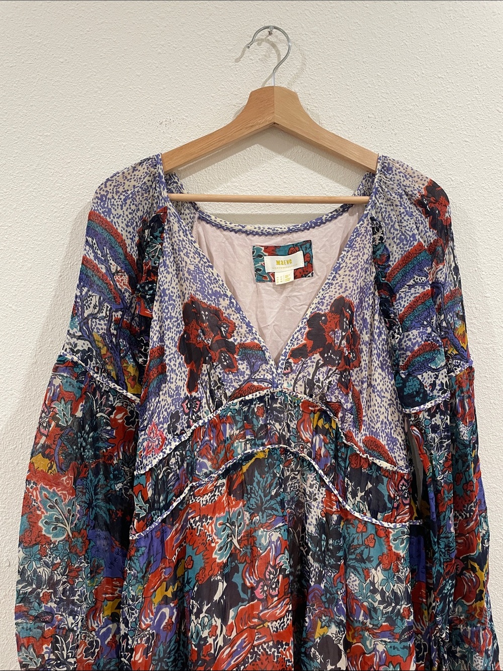 Anthropologie Maeve Annabella Floral Paisley Boho Colorful Maxi Dress 10 Boho - Picture 7 of 16